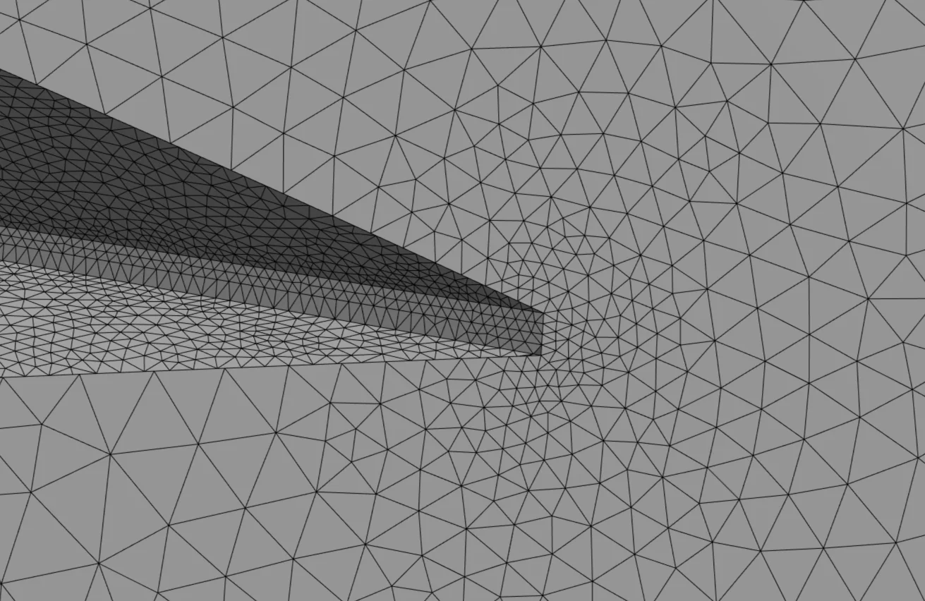 Trailing-edge mesh close-up