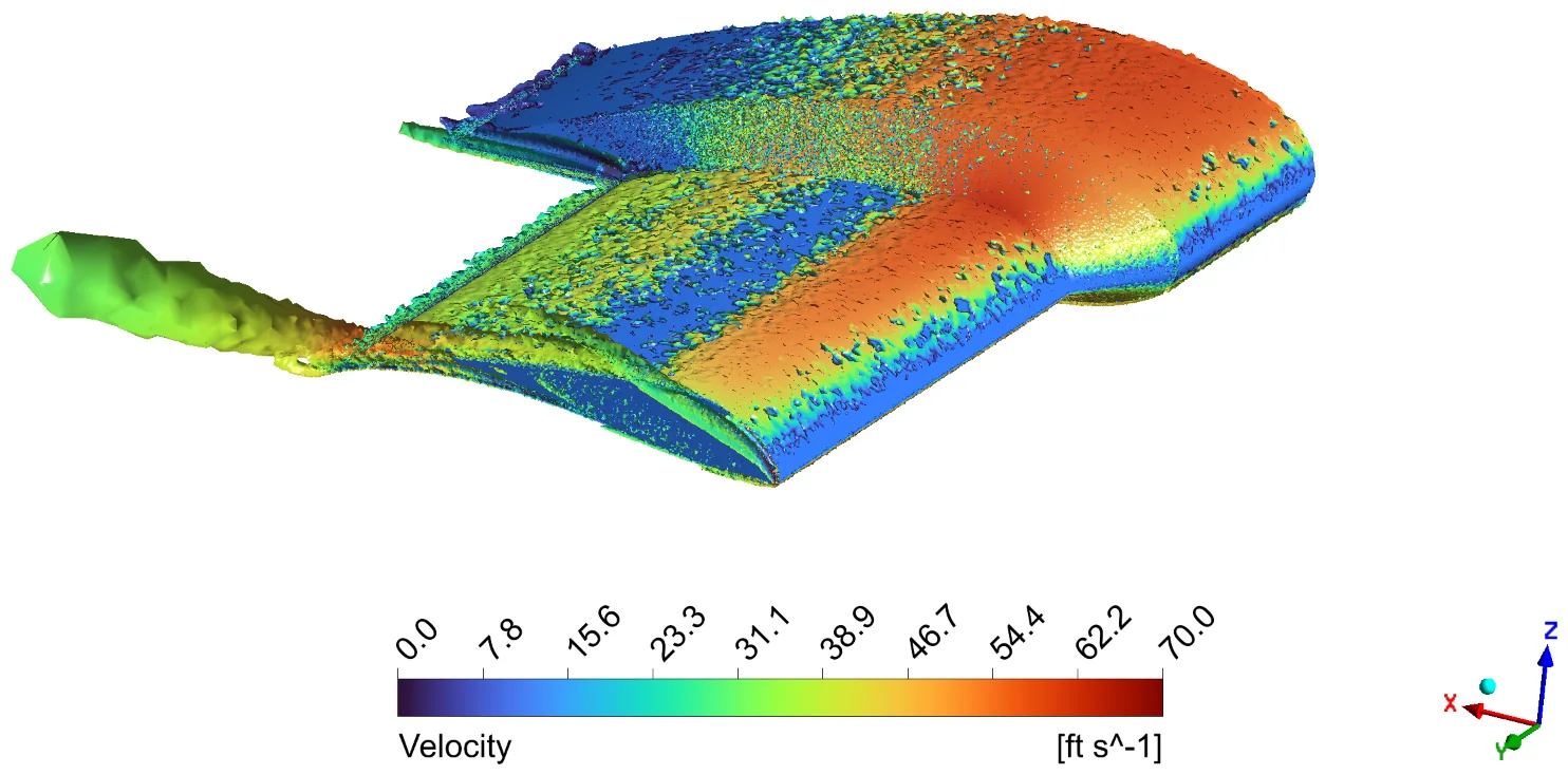 Vorticity isosurface, α = 0°