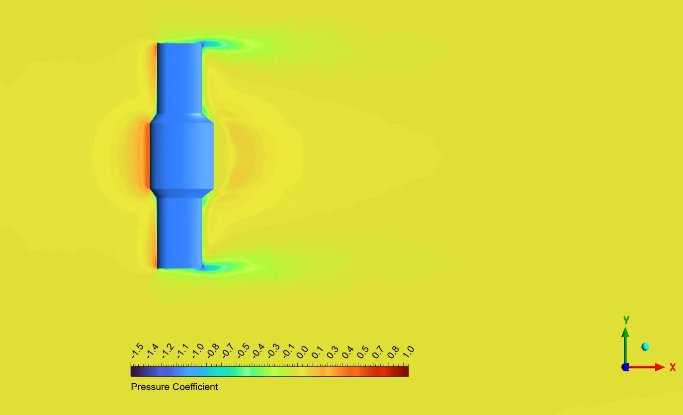 Cp, planform plane, α = 10°