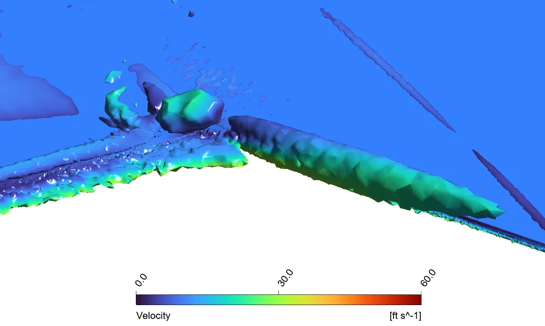 Vortex tube at the blend trailing-edge step