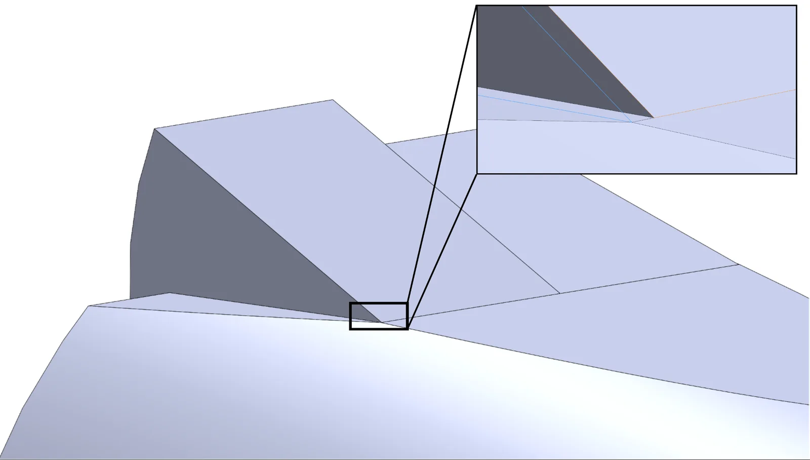 Flap hinge close-up