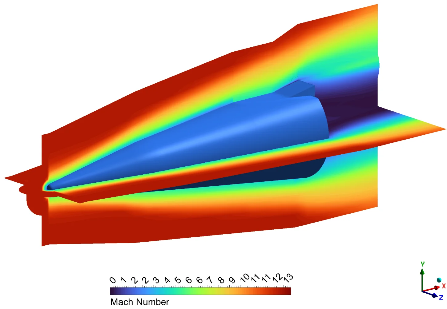 Mach contour at M 12.6, isometric