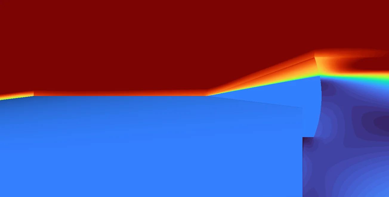 Refined mesh, flat slice zoom
